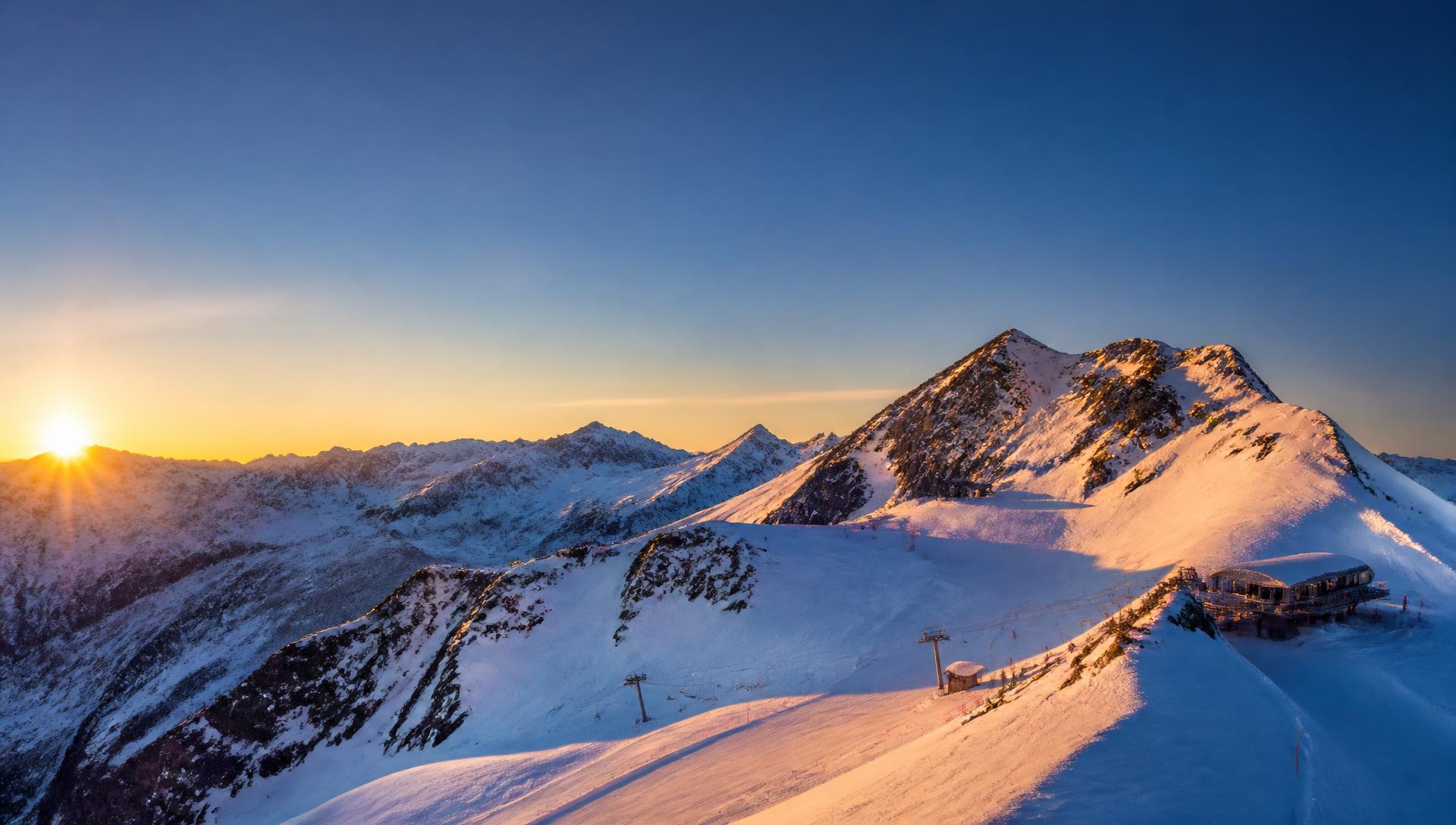 Panorama des sommets enneigés des Alpes